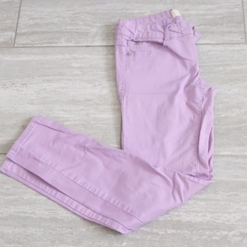 Purple stretch straight leg jeans